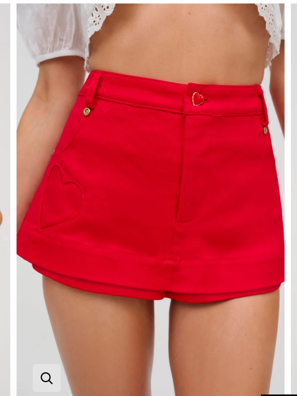 For Love & Lemons Lipstick Denim Mini Skort